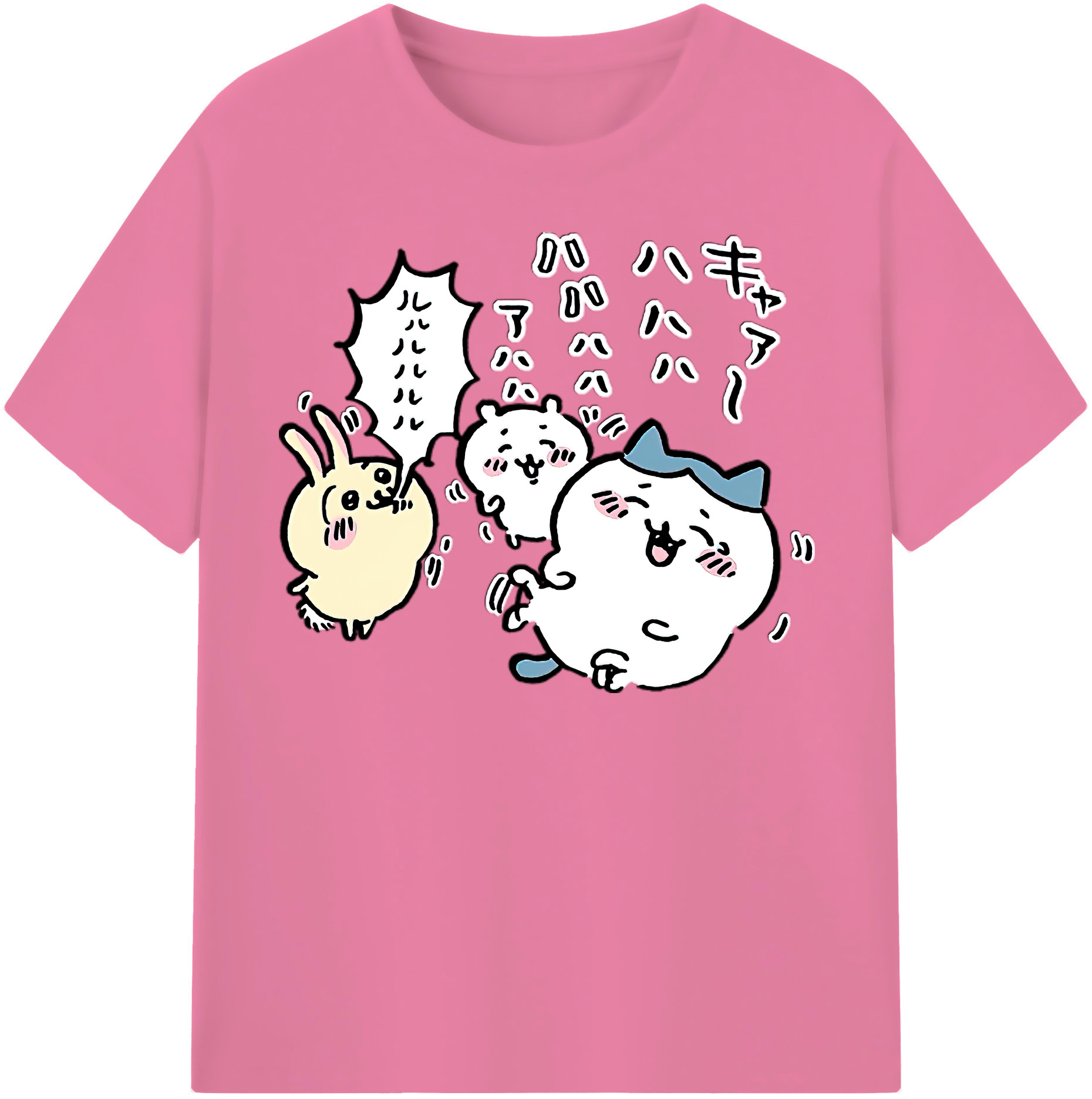 （画像用） ちいかわ うさぎ Chii-kawa usagi 綿100％半袖Tシャツ（フロントプリント）